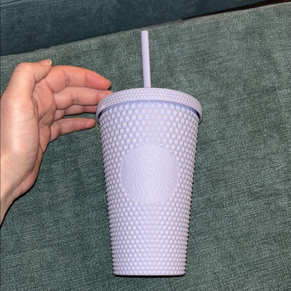New Starbucks Lavender Studded Tumbler with Straw